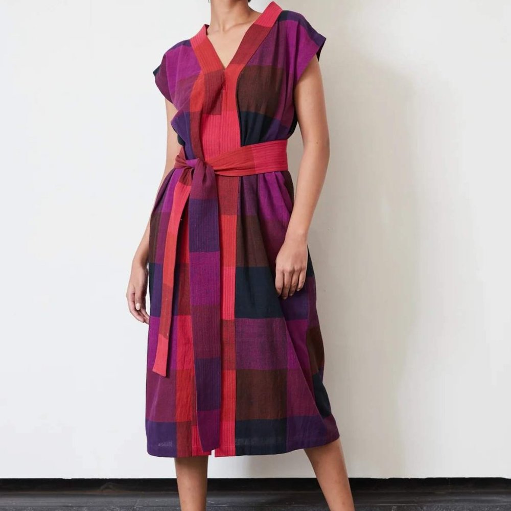 Rujuta Sheth Naya Kaftan Dress | Large Kinetic Chex